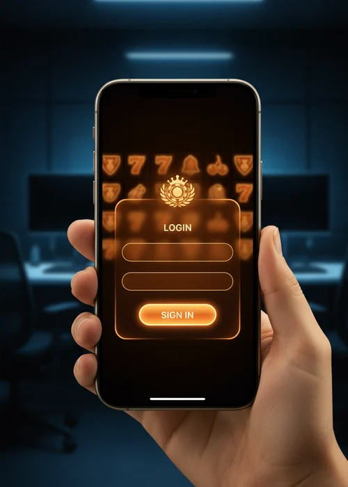 Ein Screenshot zeigt die sichere Login-Maske des BetandSpin Casino mit Eingabefeldern für E-Mail und Passwort, bereit für den geschützten Zugang zu spannenden Spielen.